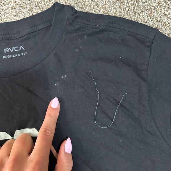 RVCA Men's Facets Long Sleeve T-Shirt Size M In Black - Picture 6 of 14